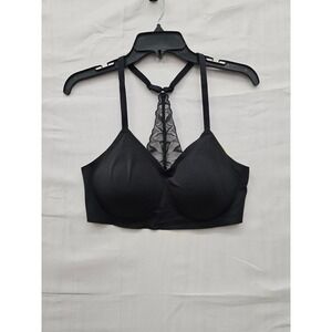 True & Co. True Everybody Lace Racerback Bralette Black Size L TR14894004 001